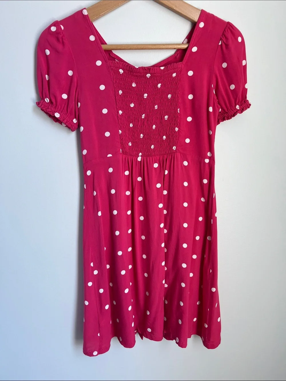 Old Navy | Kids Hot Pink White Polka Dot Button-Front Dress #564088-01 Size L
